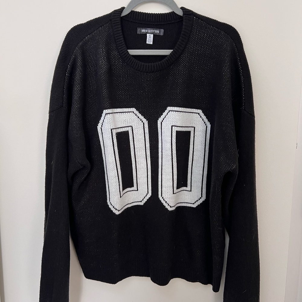 Urban Outfitters Black Sweater with White Number Graphic